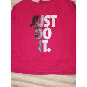 Nike Just Do It Infant Toddler Sweater Size 18 Months Pink Black White